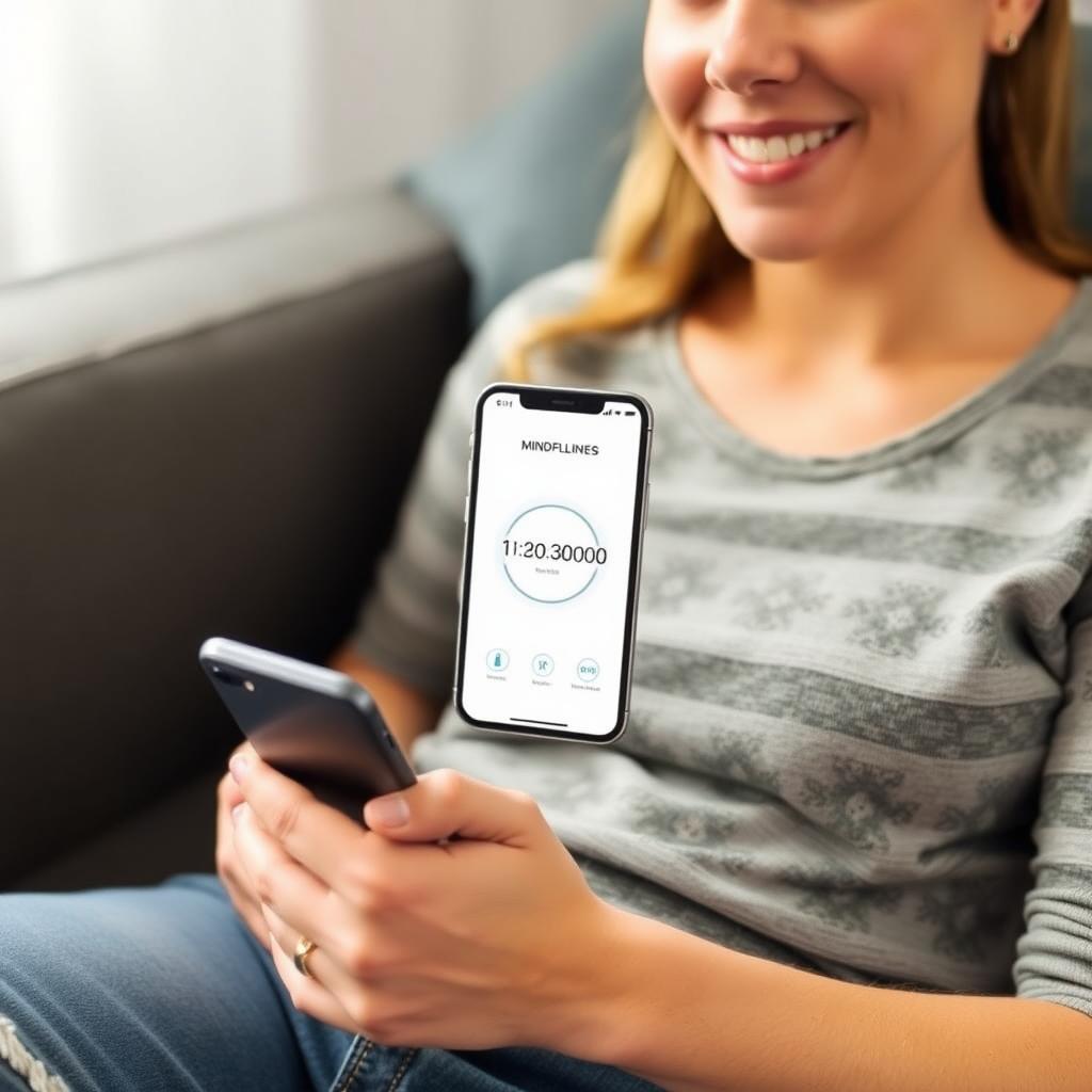 Person using mindfulness app