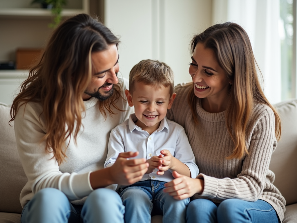 A family using positive reinforcement