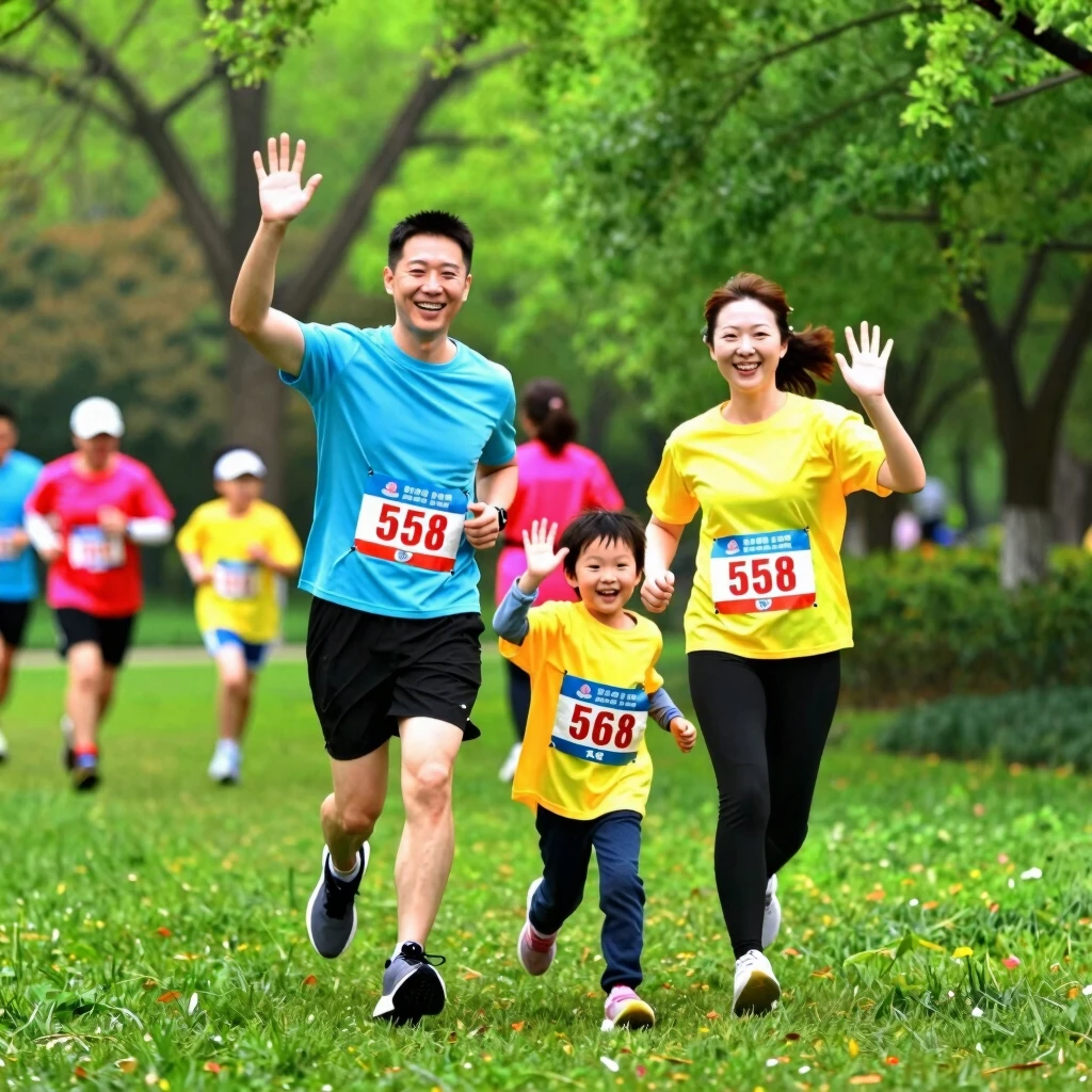 Family participating in a fun 5K race together