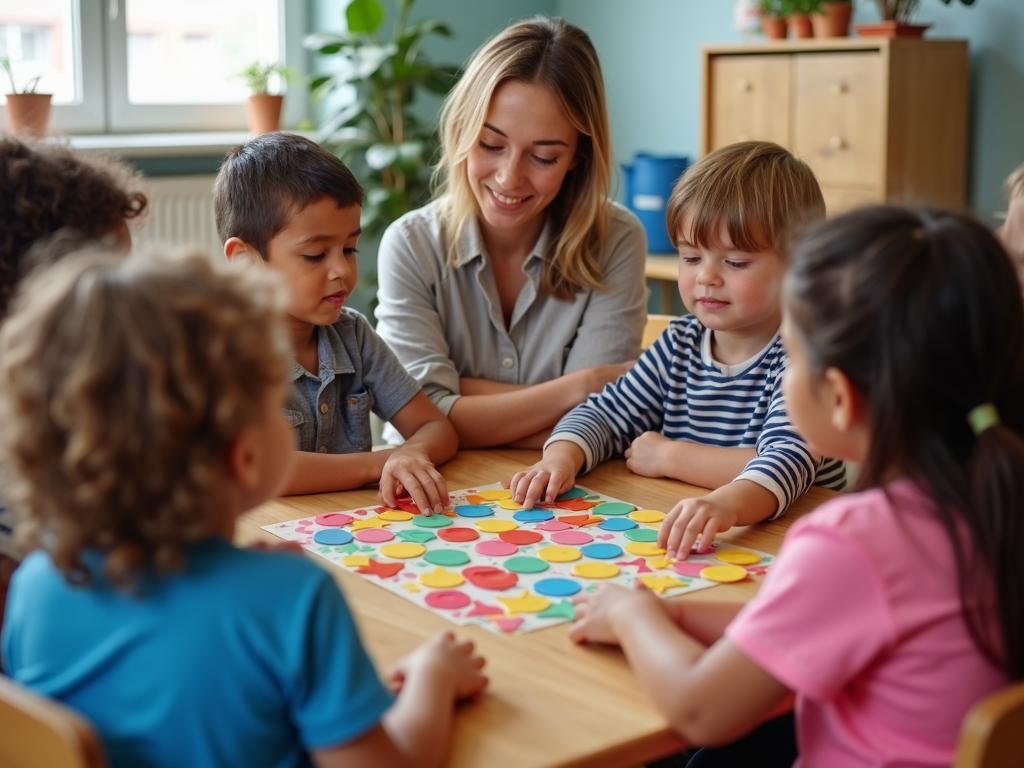 Children engaging in group therapy session