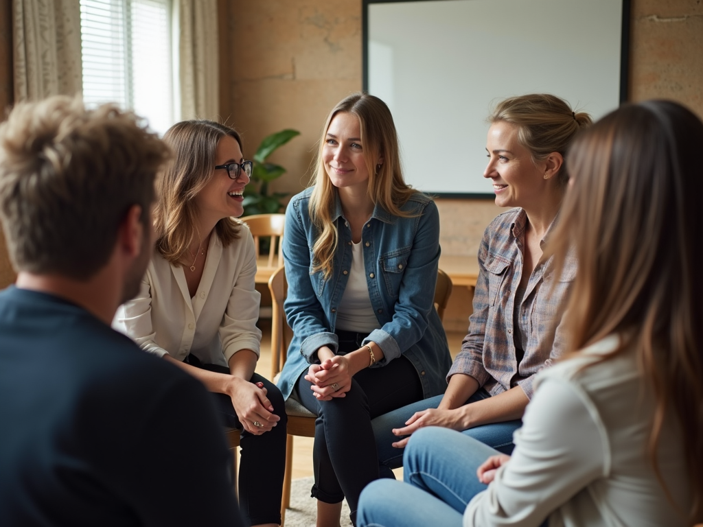 Support group sharing experiences