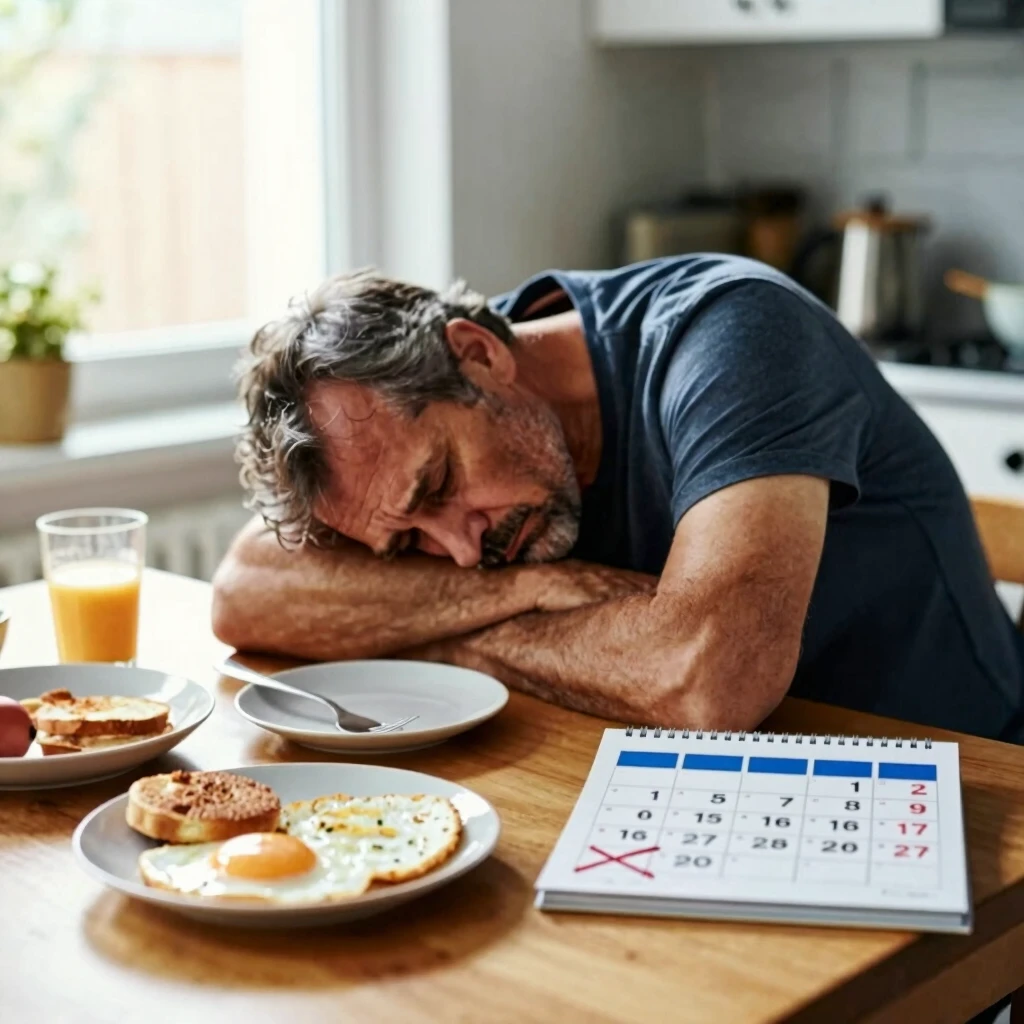 A man overwhelmed by the daily toll of chronic fatigue syndrome