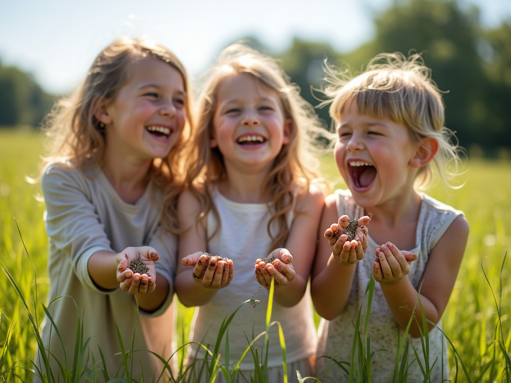 Kids throwing seed bombs