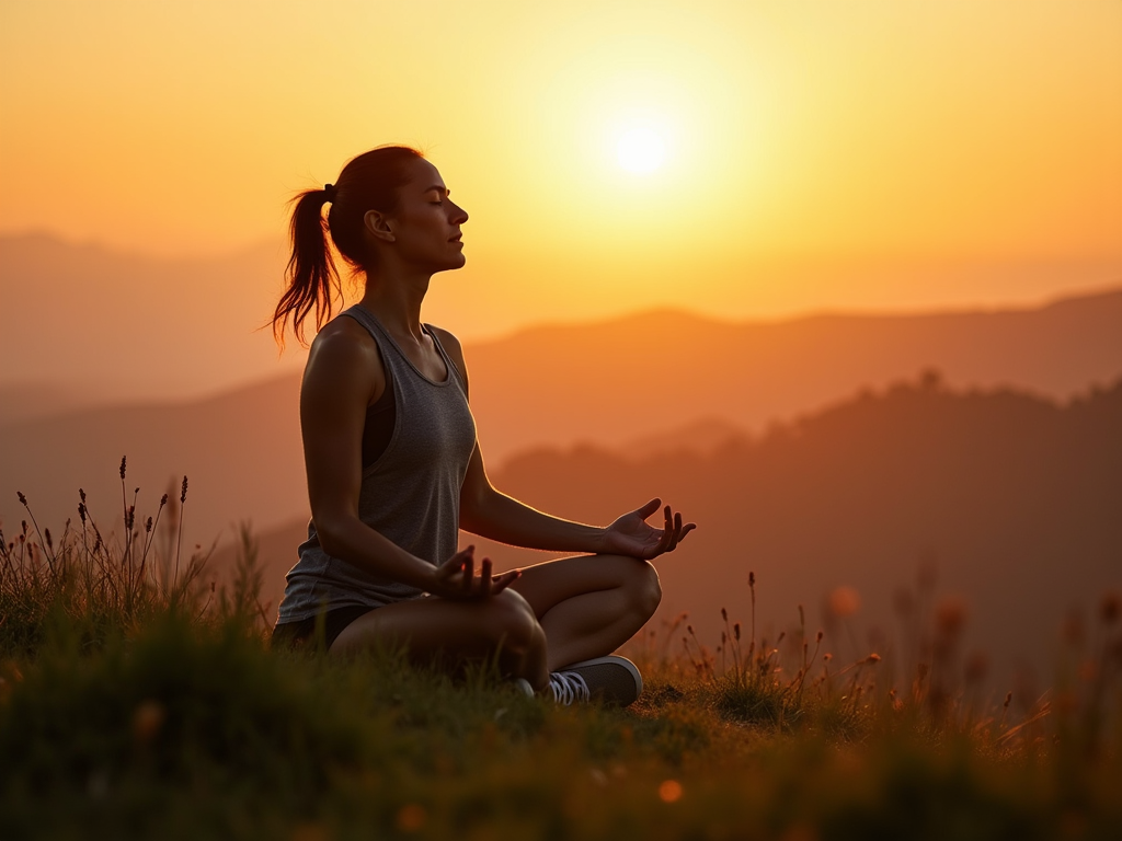 Runner practicing meditation for mental recovery