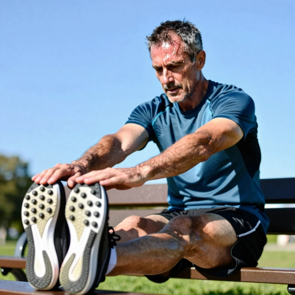 Runner cooling down with stretches to prevent injuries