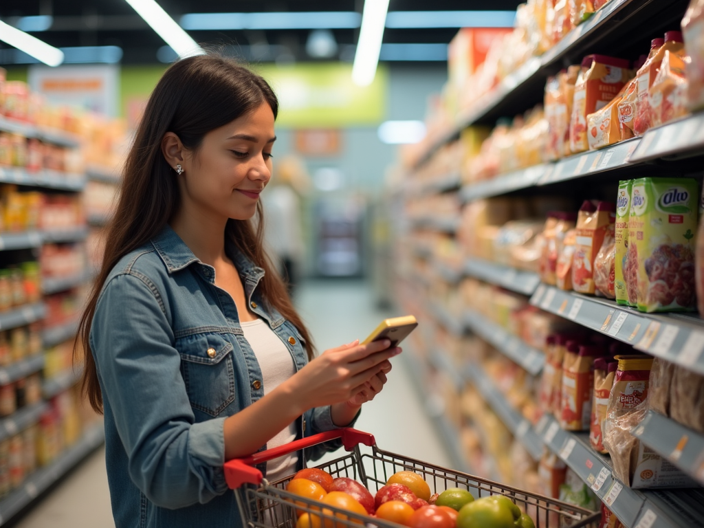 Parent selecting safe foods for FPIES child