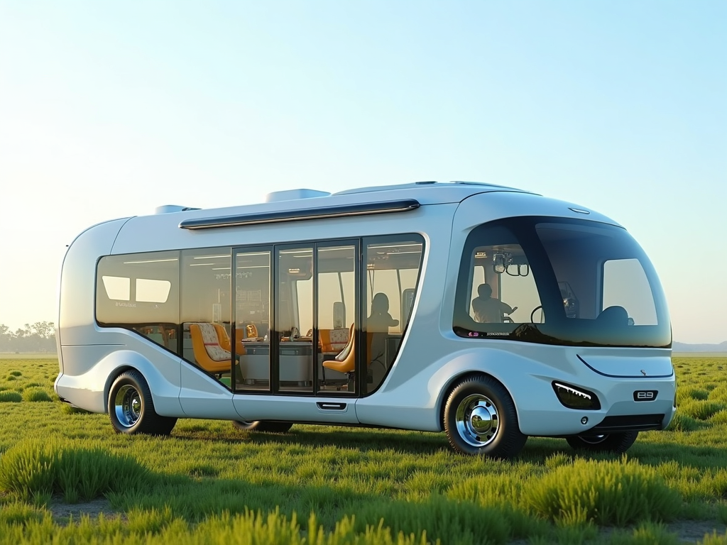 A concept of a future mobile clinic equipped with cutting-edge medical technology.
