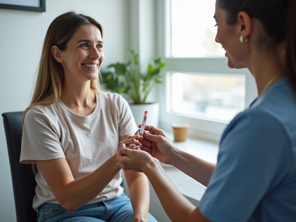 A patient receiving a skin prick test for allergies.