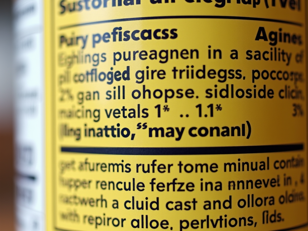 Food label with allergen warnings