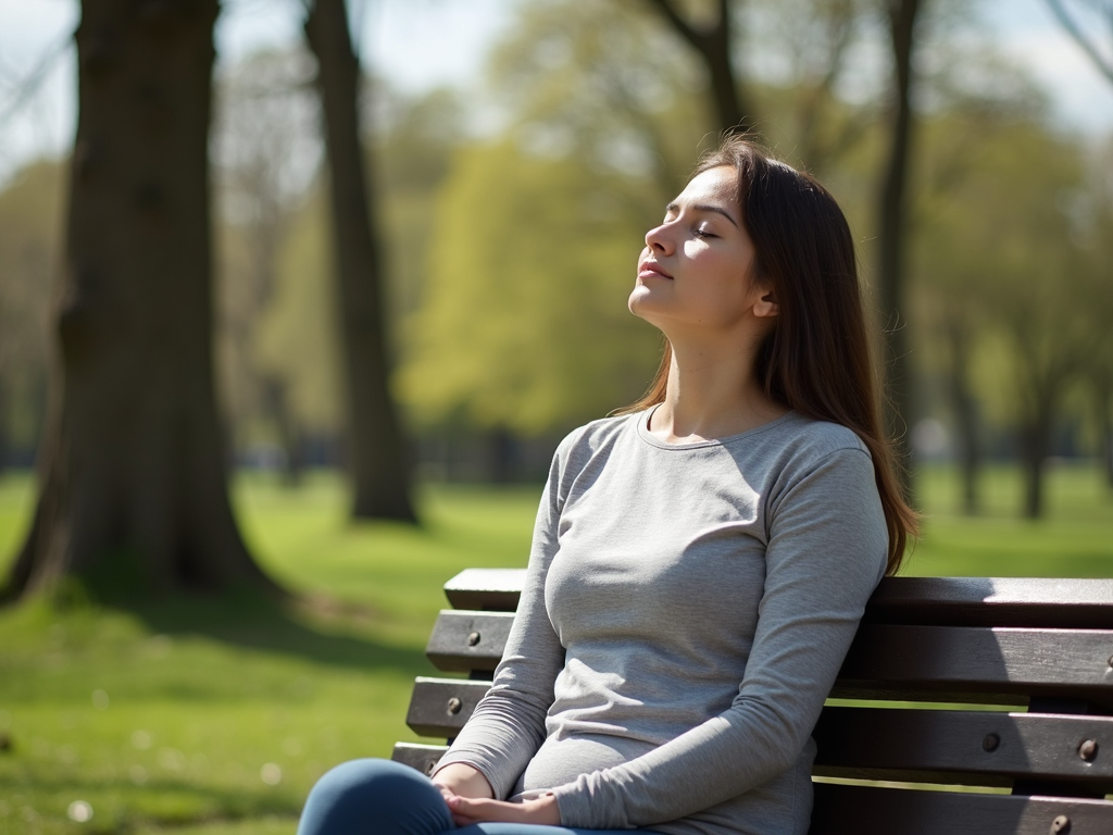 Person resting in a peaceful park