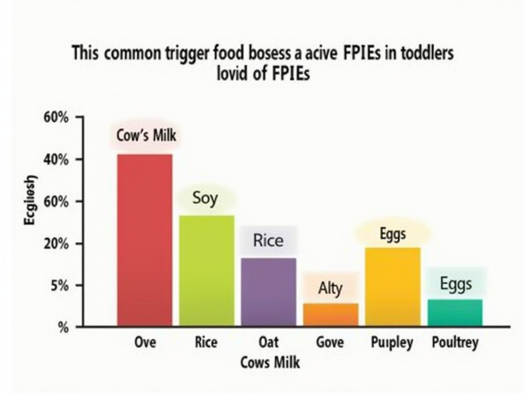 Bar graph of common trigger foods for acute FPIES in toddlers.