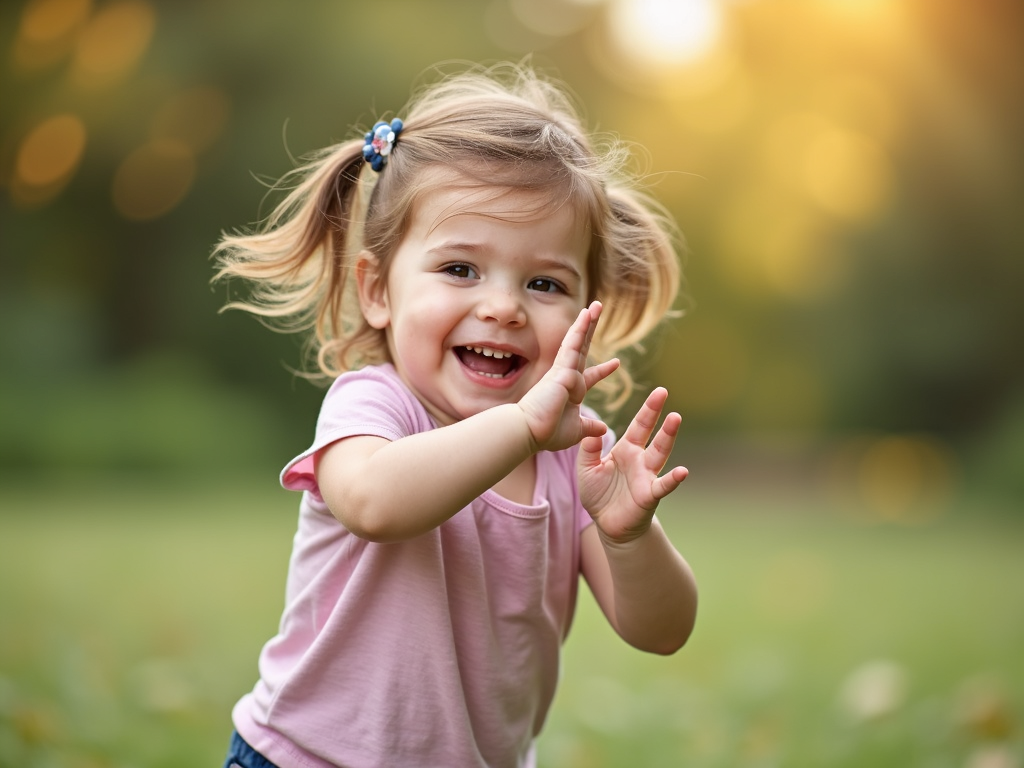 Happy child playing.