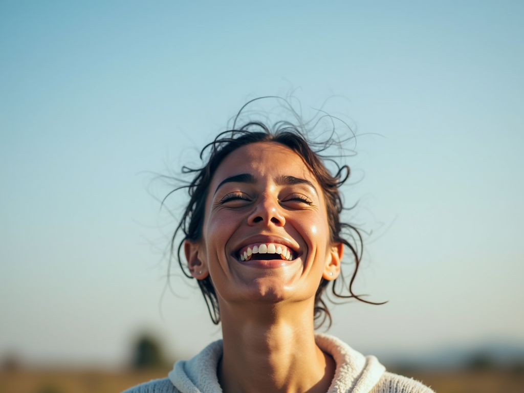 Happy person celebrating freedom from smoking