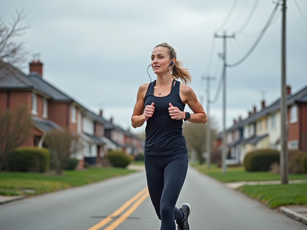 Beginner practicing the walk-run method outdoors