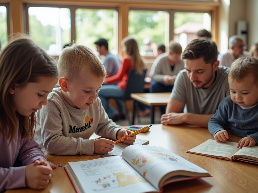 Families at a community center