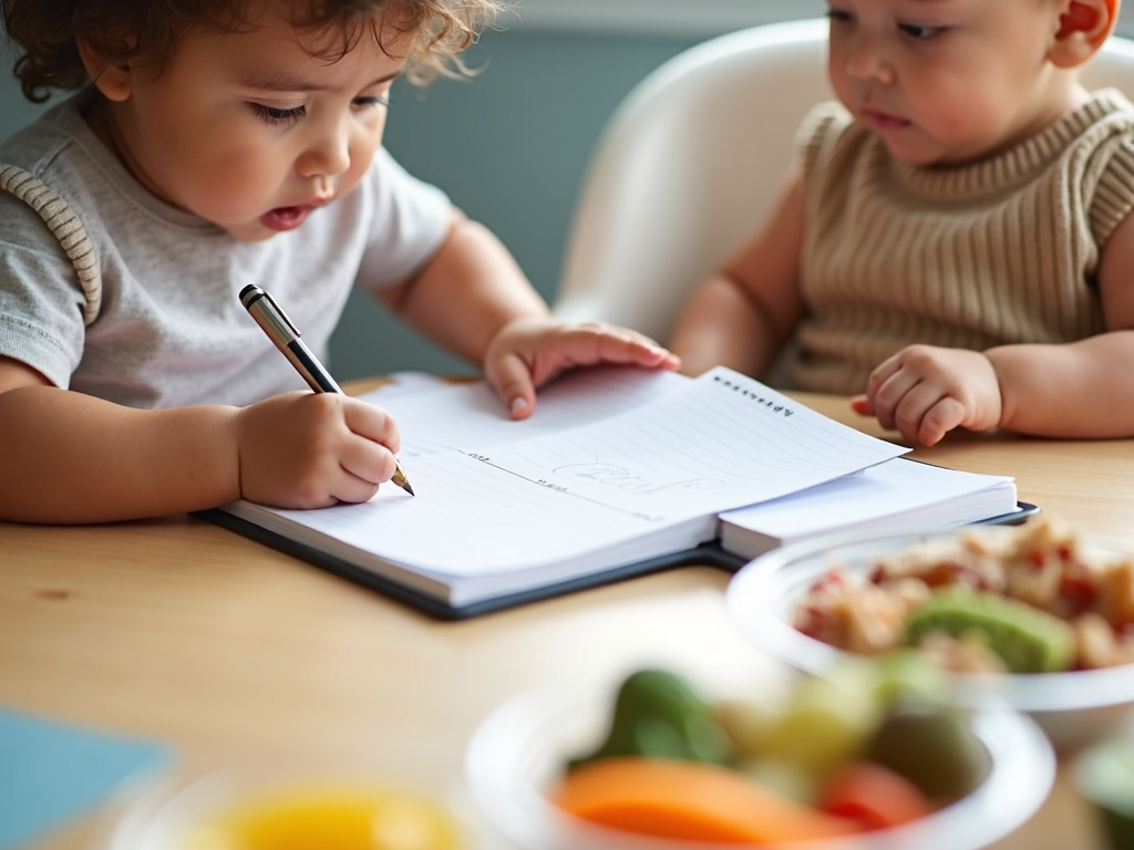 Parent maintaining a food diary to monitor infant’s reactions, a key tool in managing FPIES.