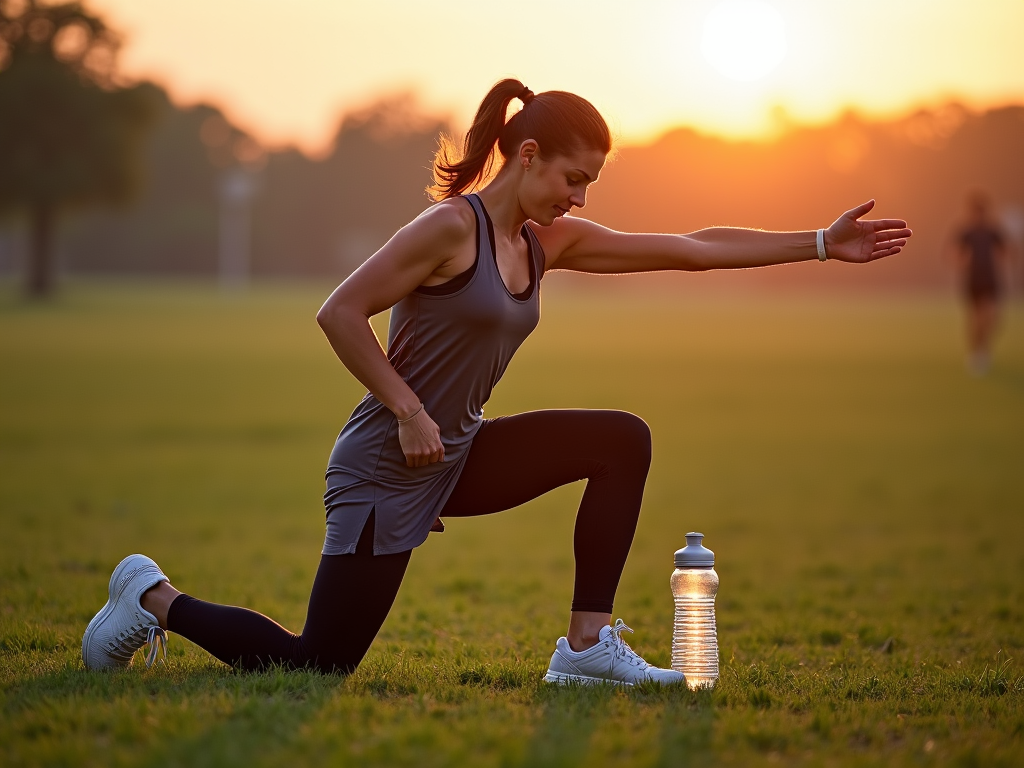 Runner stretching before a workout