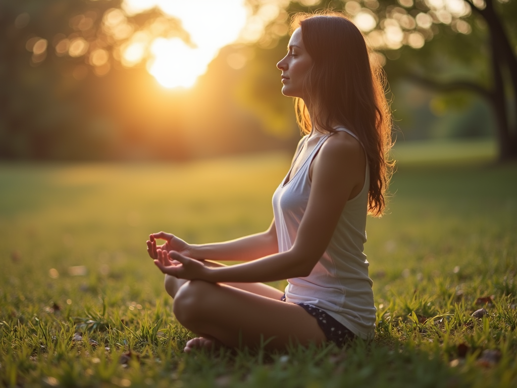 A person practicing mindfulness meditation in a peaceful setting.