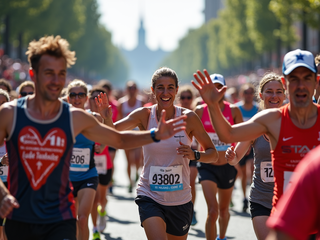 A family enjoying a fun run at a charity 5K event.