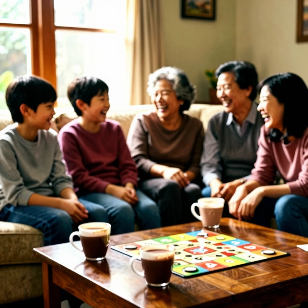Happy multi-generational family enjoying quality time together indoors