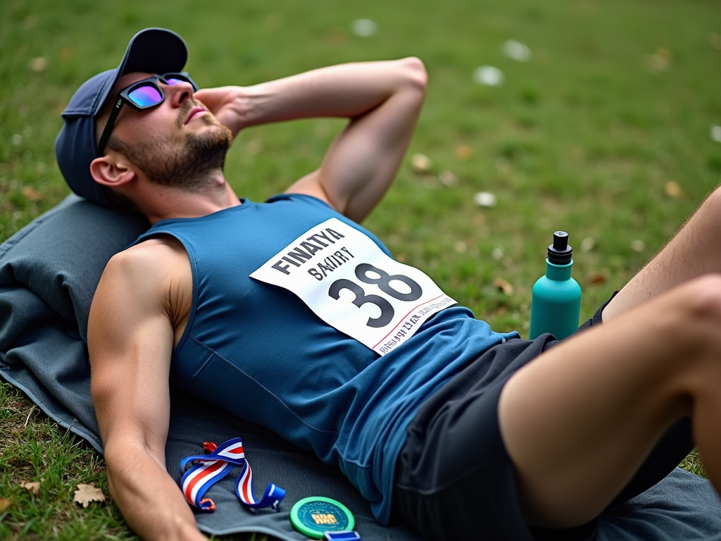 Runner resting after completing a 5K