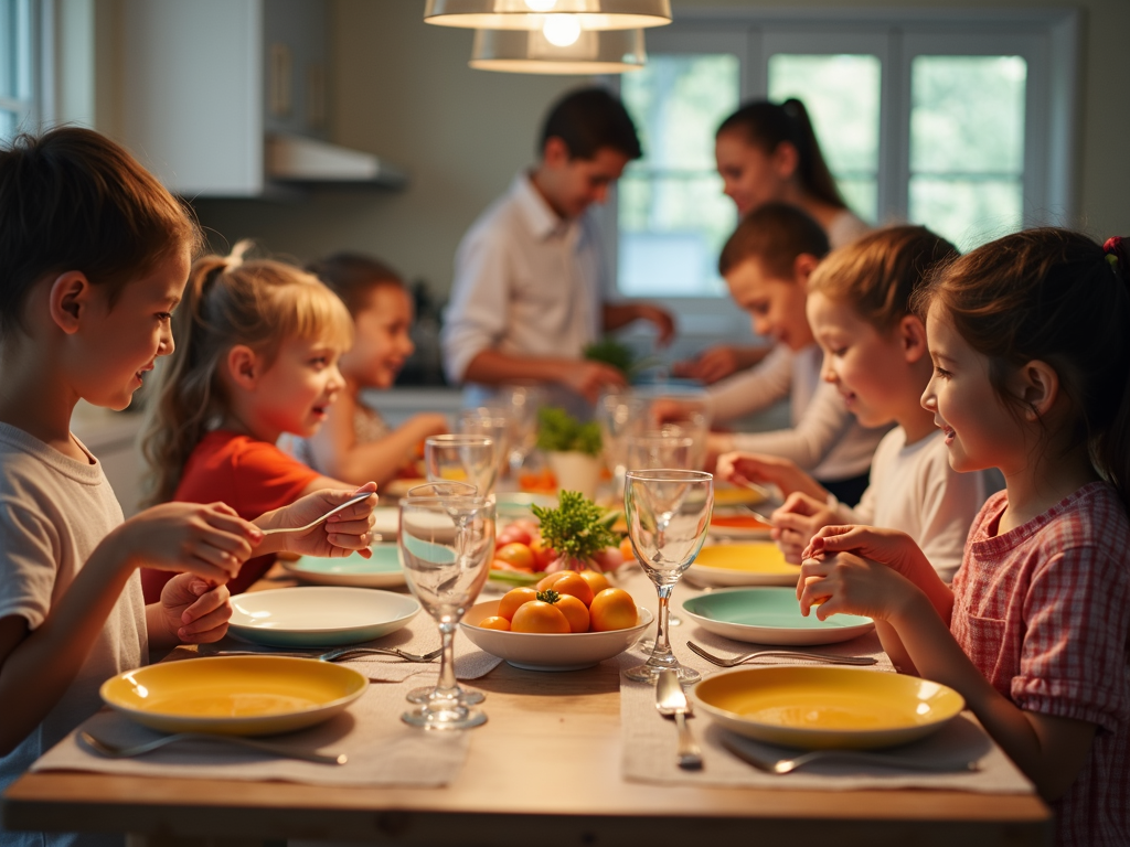 Children helping in the kitchen