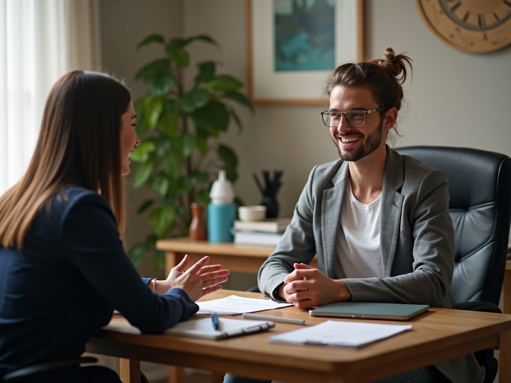 Employee discussing health accommodations with manager