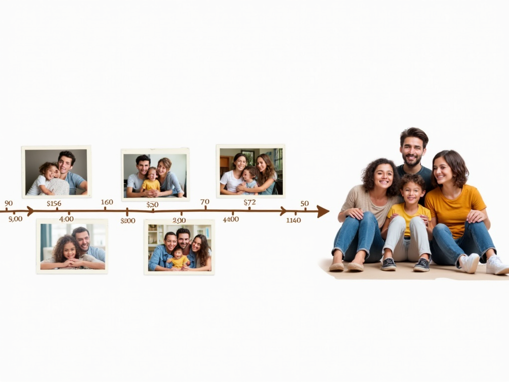 A visual representation of a family's progress, from initial challenges to successful outcomes through therapy.