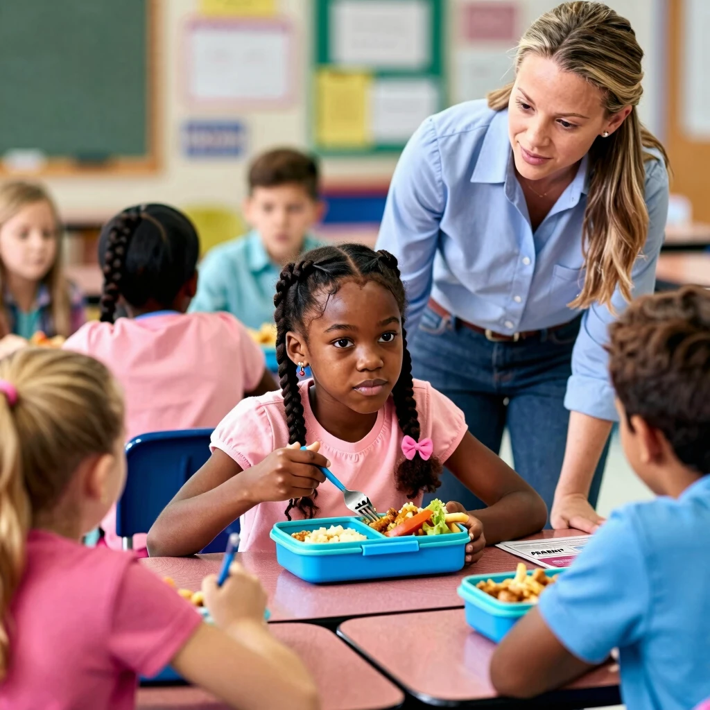 Child with food allergies eating safely and confidently at school