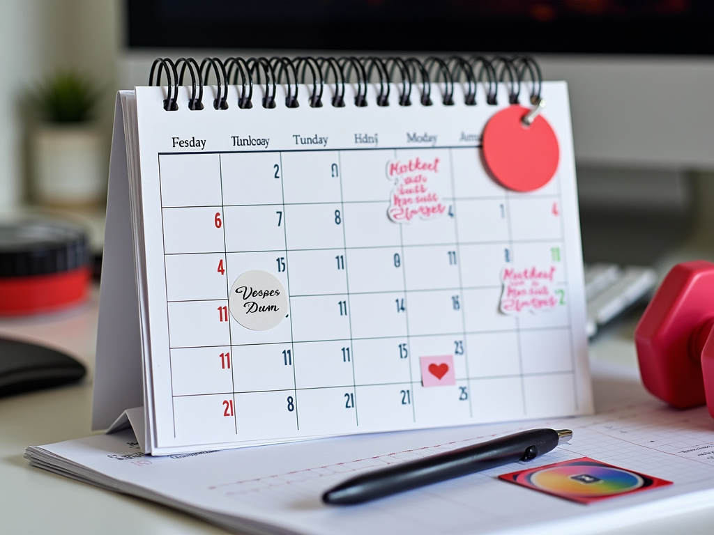 Fitness calendar for tracking consistency