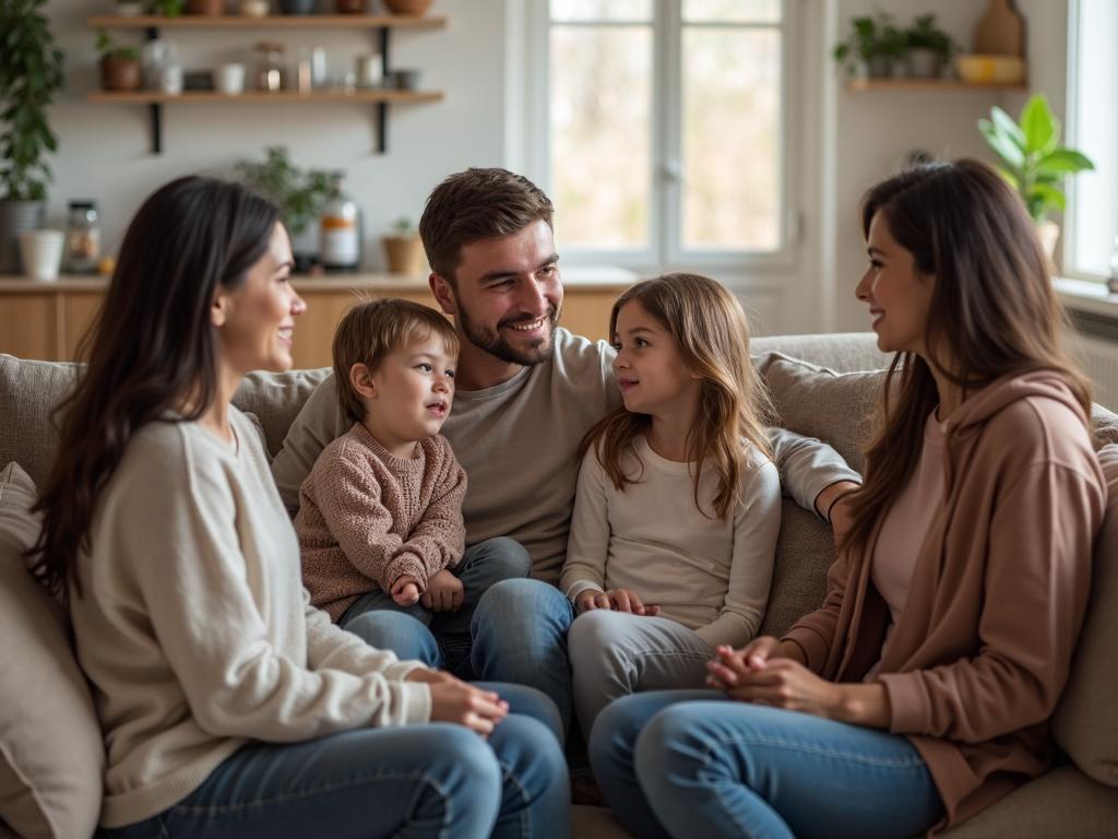 Family in therapy session
