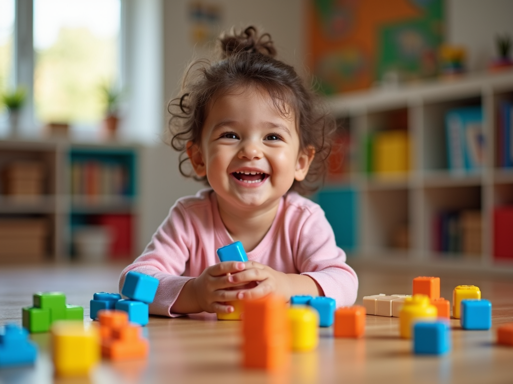 A child with chronic FPIES playing happily