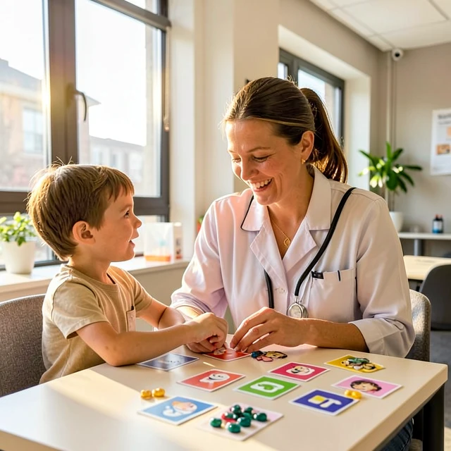 Behavior analyst using advanced techniques during a child therapy session