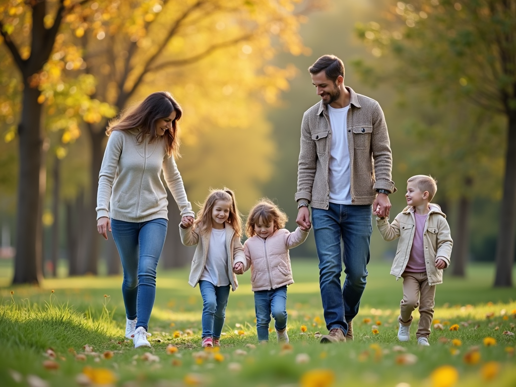 Family enjoying a healthy outdoor activity