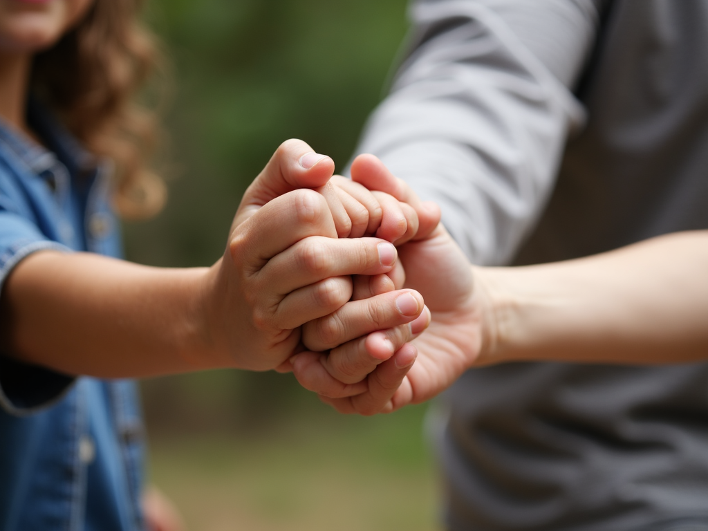 Parent and child connecting through Tai Chi