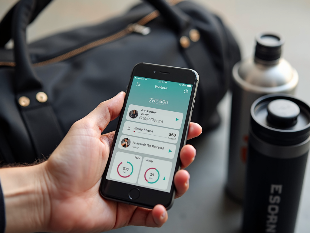 Using a fitness app to track progress