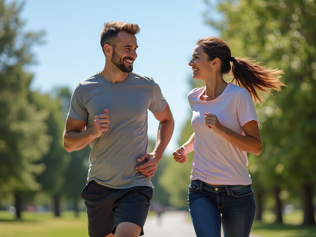 Friends exercising together