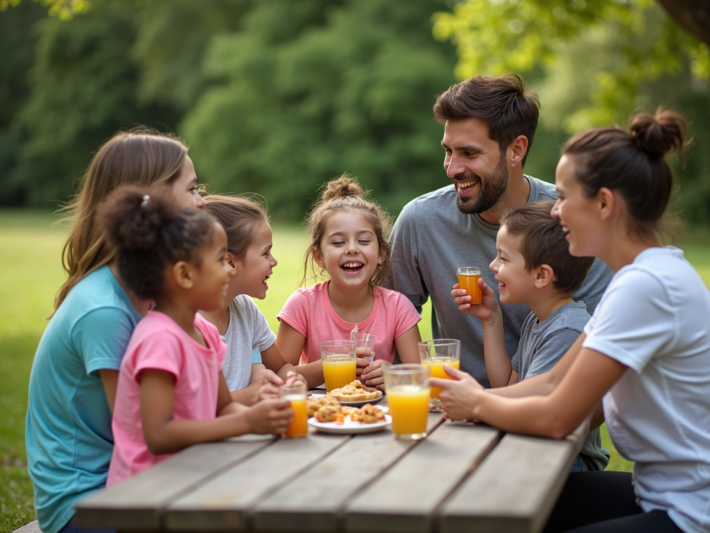 A family enjoying post-race activities, highlighting the fun and relaxation after a family fun run.