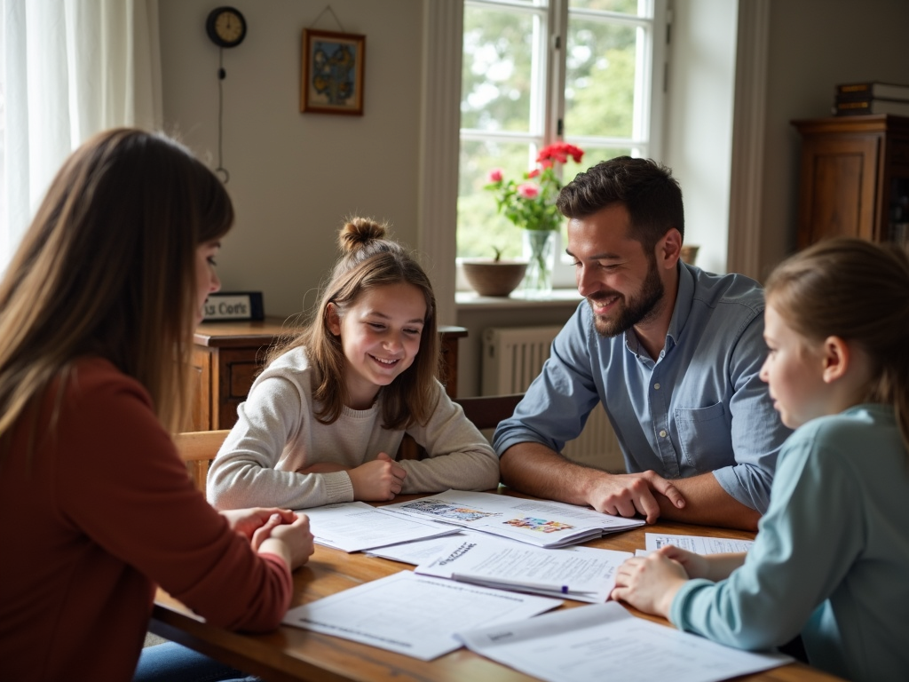 Family and therapist in a counseling session