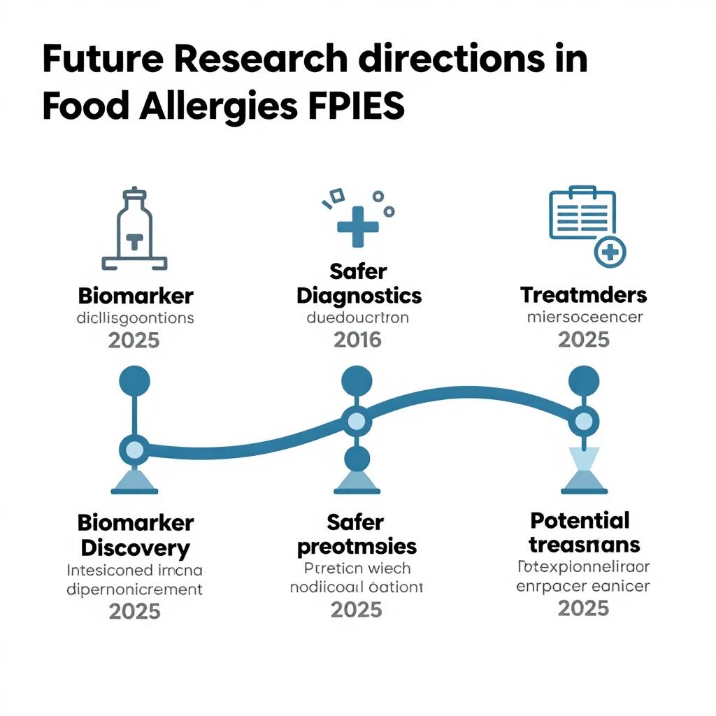 Timeline infographic of future FPIES research directions