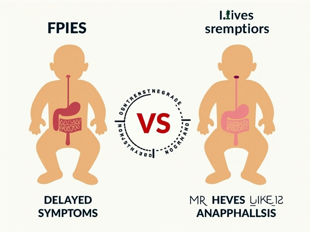 Comparison chart of FPIES and IgE-mediated food allergies
