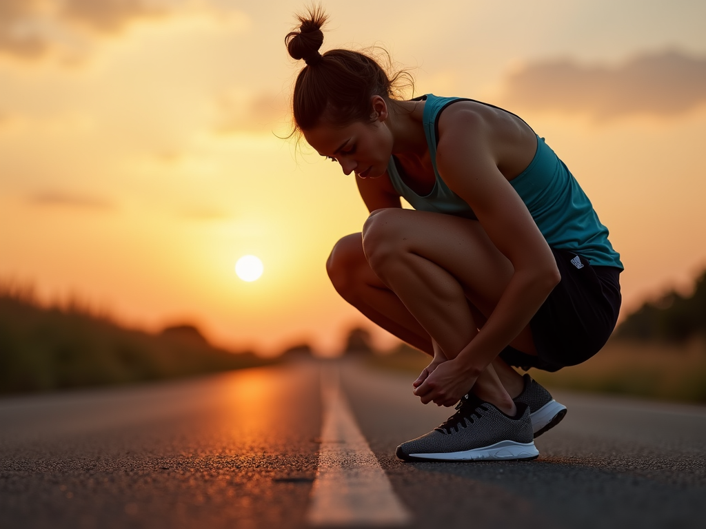 Person getting ready for a run after a setback