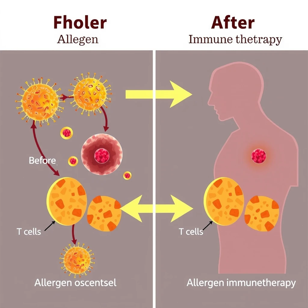 Before and after immune response in allergen immunotherapy
