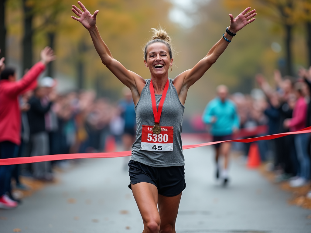 Person completing their fitness challenge successfully