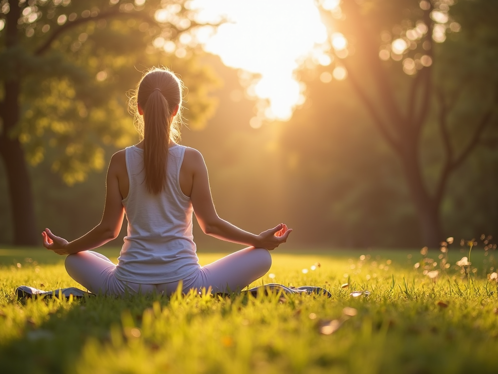 Person doing yoga outdoors, representing gentle exercise for chronic fatigue.