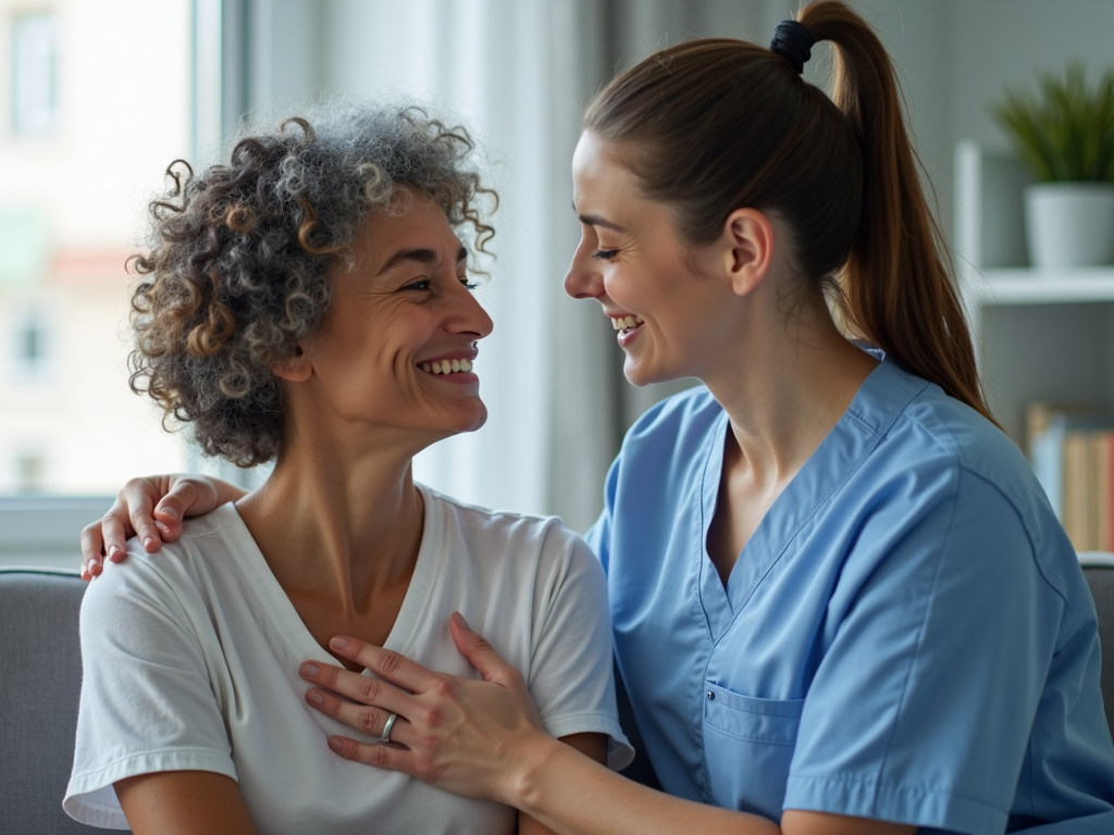 Healthcare worker supporting a patient