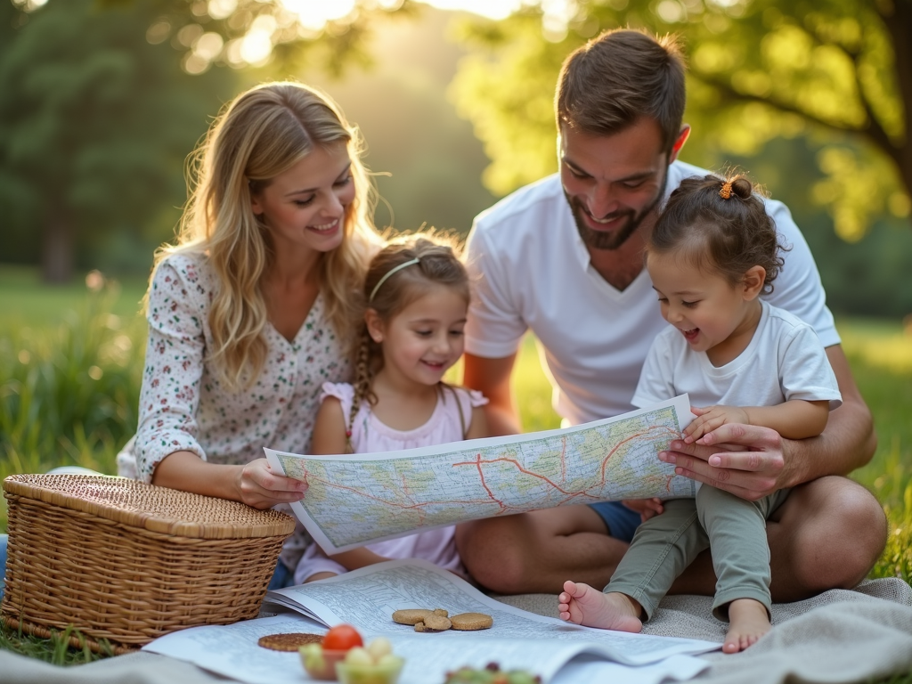 A family preparing for an outdoor adventure, emphasizing the importance of planning.