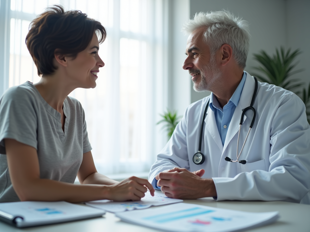 Doctor and patient discussing medical results.