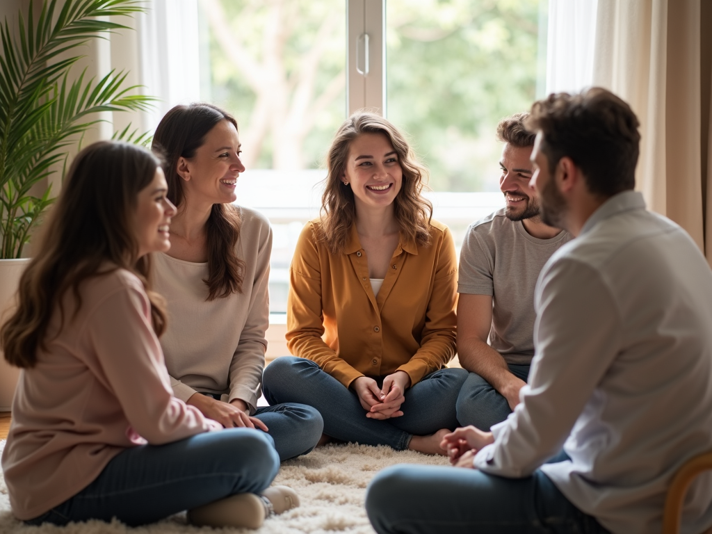 Family in therapy session, illustrating family wellness