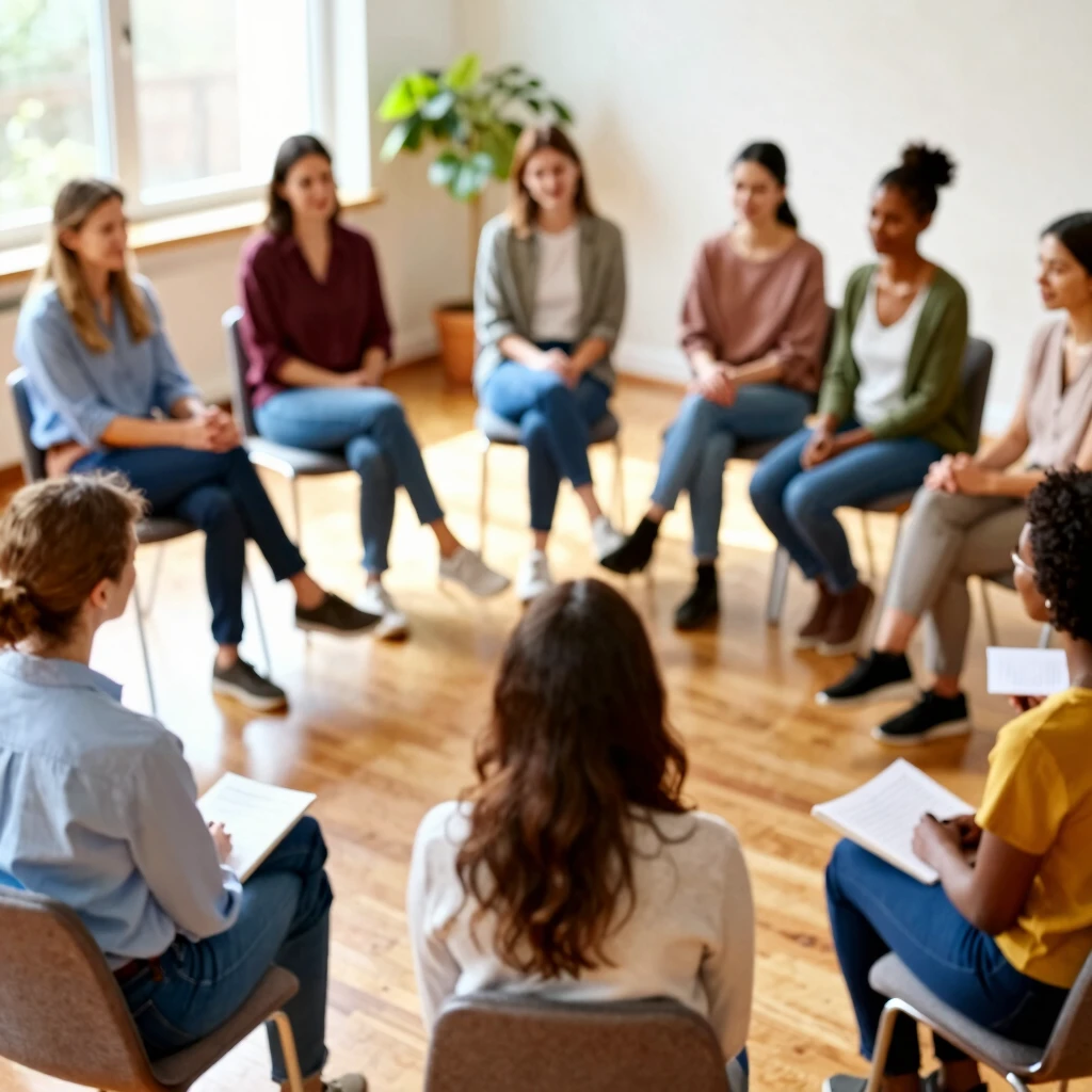 Group therapy session fostering emotional support